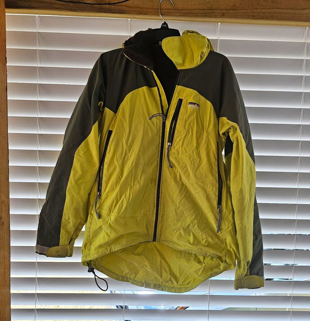 Patagonia Men's Hooded Full Zip Jacket Yellow/Gray M's Stretch Speed Ascent med